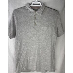 The Normal Brand Polo Mens L‎ White Heather Short Sleeve Shirt Logo Casual